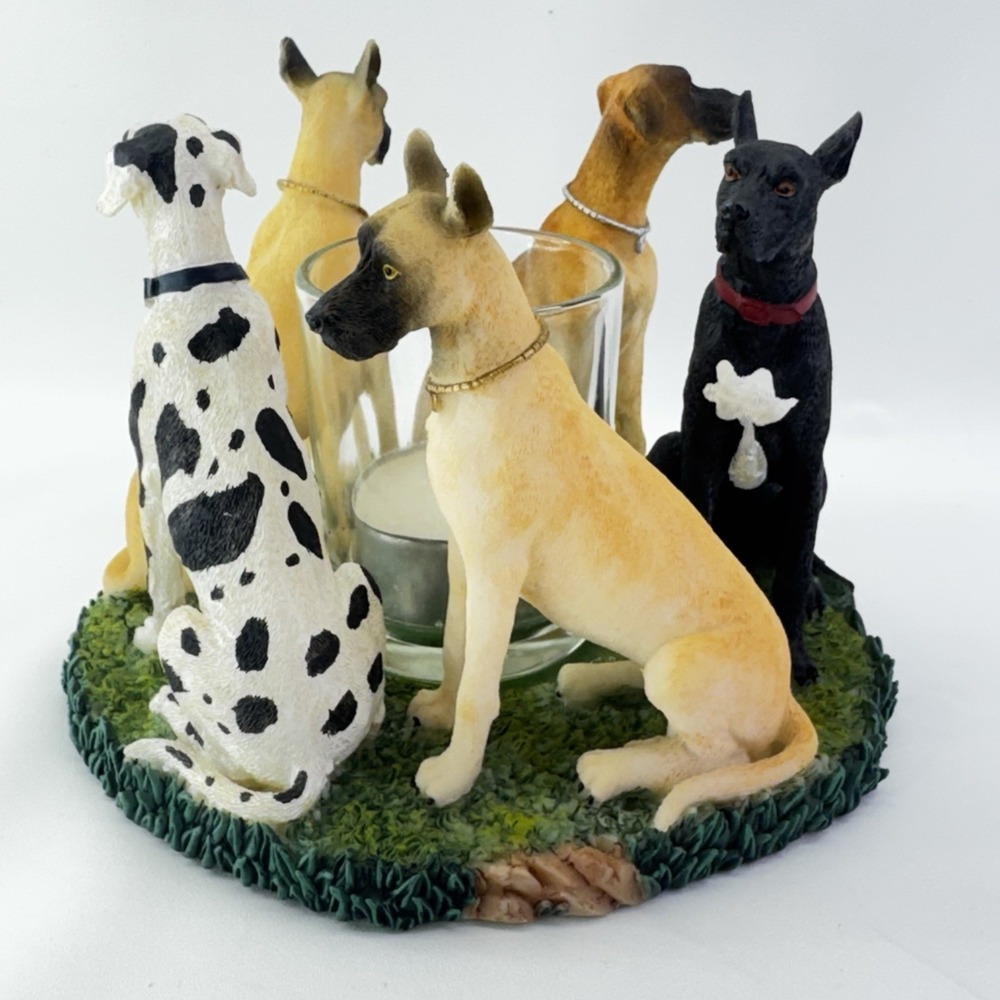 Vintage Great Danes Circle Votive Candle Holder Continental Creations #P812 '02